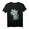 Dia de Los Muertos T-Shirt mit Katzen- und Zuckerschädel-Design – Perfekt für Tag der Toten, Halloween & Feierlichkeiten für Männer, Frauen & Kinder