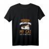 Damen Sorry Im Late My Cat Was Sitting On Me Katzen Spruch T-Shirt mit V-Ausschnitt – Lustiges Geschenk für Katzenliebhaberinnen und Katzenmamas