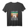 Damen Sarkasmus T-Shirt mit Kaffee & Katze – Lustiges Büro Humor Shirt, Lass uns Fremde bleiben, Perfekt für Morgenmuffel & Freunde