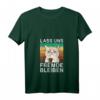 Damen Sarkasmus T-Shirt mit Kaffee & Katze – Lustiges Büro Humor Shirt, Lass uns Fremde bleiben, Perfekt für Morgenmuffel & Freunde
