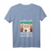 Damen Sarkasmus T-Shirt mit Kaffee & Katze – Lustiges Büro Humor Shirt, Lass uns Fremde bleiben, Perfekt für Morgenmuffel & Freunde