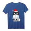 Merry Catmas, Merry Christmas Weihnachtsmütze mit Katze T-Shirt – Lustiges Tierliebhaber Geschenk für Weihnachten & Geburtstag