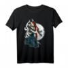 Frau mit schwarzer Katze vor Mond Gothic Fun T-Shirt – Perfektes Geschenk für Katzenliebhaber & Gothic Fans