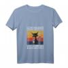 Damen Kaffee Katzen T-Shirt mit V-Ausschnitt - Lustiges 'Ich hasse Morgenmenschen' Design für Katzen- und Kaffeeliebhaberinnen