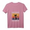 Damen Kaffee Katzen T-Shirt mit V-Ausschnitt - Lustiges 'Ich hasse Morgenmenschen' Design für Katzen- und Kaffeeliebhaberinnen