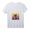 Damen Kaffee Katzen T-Shirt mit V-Ausschnitt - Lustiges 'Ich hasse Morgenmenschen' Design für Katzen- und Kaffeeliebhaberinnen