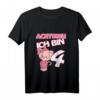 Kinder 4. Geburtstag T-Shirt mit Katze - Niedliches Geschenk für Mädchen zum Kindergeburtstag