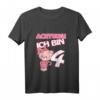 Kinder 4. Geburtstag T-Shirt mit Katze - Niedliches Geschenk für Mädchen zum Kindergeburtstag