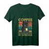 Damen Coffee Because Murder Is Wrong T-Shirt mit V-Ausschnitt – Lustiges Kaffee- und Katzen-Motiv