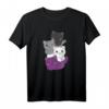 Asexuelle Flagge Pride LGBTQ Katzen T-Shirt – Unterstützung für Asexuelle und Pride Monat im Juni