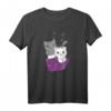 Asexuelle Flagge Pride LGBTQ Katzen T-Shirt – Unterstützung für Asexuelle und Pride Monat im Juni