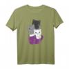 Asexuelle Flagge Pride LGBTQ Katzen T-Shirt – Unterstützung für Asexuelle und Pride Monat im Juni