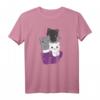 Asexuelle Flagge Pride LGBTQ Katzen T-Shirt – Unterstützung für Asexuelle und Pride Monat im Juni