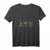 Damen Katzenliebhaber T-Shirt mit Peace, Liebe & Leopard Herz – Niedliches Tiermotiv mit V-Ausschnitt