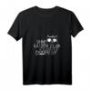 Damen Stubentiger Schwarze Katze Kater Katzen T-Shirt mit V-Ausschnitt - Lustiges Katzenmotiv für Katzenliebhaber & Geschenkideen