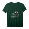 Damen Stubentiger Schwarze Katze Kater Katzen T-Shirt mit V-Ausschnitt - Lustiges Katzenmotiv für Katzenliebhaber & Geschenkideen
