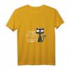 Damen Stubentiger Schwarze Katze Kater Katzen T-Shirt mit V-Ausschnitt - Lustiges Katzenmotiv für Katzenliebhaber & Geschenkideen