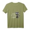 Damen Stubentiger Schwarze Katze Kater Katzen T-Shirt mit V-Ausschnitt - Lustiges Katzenmotiv für Katzenliebhaber & Geschenkideen