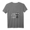 Damen Stubentiger Schwarze Katze Kater Katzen T-Shirt mit V-Ausschnitt - Lustiges Katzenmotiv für Katzenliebhaber & Geschenkideen