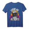 Lasers Are Aliens Funny Conspiracy Theorist Katze Alufolie Hut T-Shirt – Lustiges Geschenk für Verschwörungstheoretiker und Katzenfans