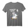 Kinder T-Shirt für 6-Jährige Mädchen mit Sternen & Katze - Süßes Geburtstagsdesign, perfekt für Party, Kindergarten & Spielplatz