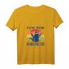 Damen Cat Pew Pew Madafakas Vintage Retro Lustiges Katze T-Shirt mit V-Ausschnitt – Humorvolles Statement-Shirt für Katzenfans