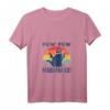 Damen Cat Pew Pew Madafakas Vintage Retro Lustiges Katze T-Shirt mit V-Ausschnitt – Humorvolles Statement-Shirt für Katzenfans