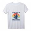 Damen Cat Pew Pew Madafakas Vintage Retro Lustiges Katze T-Shirt mit V-Ausschnitt – Humorvolles Statement-Shirt für Katzenfans