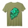 Grün Mint Löwen Kopf T-Shirt – Majestätisches Tiermotiv für Katzen- und Tierliebhaber, Geschenkidee