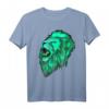 Grün Mint Löwen Kopf T-Shirt – Majestätisches Tiermotiv für Katzen- und Tierliebhaber, Geschenkidee