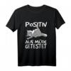 Lustiges Katzen Schlafshirt - Positiv auf müde getestet, Perfektes Geschenk für Katzenliebhaber und Cat Lovers zu Weihnachten
