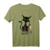 What? - Lustiges Schwarze Katze mit Messer T-Shirt für Katzenliebhaber und Tierfans