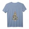 Damen Cat Katze Weihnachten T-Shirt mit Baum und Lichtern – Lustiges Geschenk für Tierliebhaber und Festtage