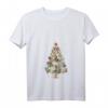 Damen Cat Katze Weihnachten T-Shirt mit Baum und Lichtern – Lustiges Geschenk für Tierliebhaber und Festtage