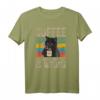 Coffee Because Murder Is Wrong Damen Vintage Katzen Kaffee T-Shirt – Lustiges Sarkasmus Outfit für Kaffee- und Katzenliebhaber