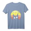 Schwarze Katze über Vintage- und Retro-Sonnenuntergang T-Shirt – Lustiges Katzenmotiv, perfektes Geschenk für Katzenfans zu Weihnachten, Valentinstag & Geburtstag