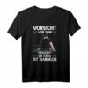 Herren Katzen T-Shirt - Vorsicht Vor Dem Herrchen Die Katze Ist Harmlos, Lustiges Geschenk für Katzenliebhaber und Katzenpapas