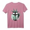 Lustiges Schwarze Katze T-Shirt mit Freiheitsstatue - Süßes Katzen Design für USA Fans und Tierliebhaber