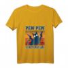 Lustiges Pew Pew Madafakas Katzen T-Shirt mit V-Ausschnitt – Sommerliches Vintage Katzenmotiv für Frauen und Männer, perfekte Geschenkidee für Katzenliebhaber und Humor-Fans