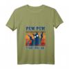 Lustiges Pew Pew Madafakas Katzen T-Shirt mit V-Ausschnitt – Sommerliches Vintage Katzenmotiv für Frauen und Männer, perfekte Geschenkidee für Katzenliebhaber und Humor-Fans