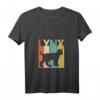 Damen Lustiges Luchs Katzen-Kostüm – Vintage Lynx Katzen-T-Shirt mit V-Ausschnitt, vielseitig als Pyjama oder Tierliebhaber-Geschenk