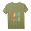 Damen Lustiges Luchs Katzen-Kostüm – Vintage Lynx Katzen-T-Shirt mit V-Ausschnitt, vielseitig als Pyjama oder Tierliebhaber-Geschenk