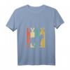Damen Lustiges Luchs Katzen-Kostüm – Vintage Lynx Katzen-T-Shirt mit V-Ausschnitt, vielseitig als Pyjama oder Tierliebhaber-Geschenk