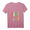 Damen Lustiges Luchs Katzen-Kostüm – Vintage Lynx Katzen-T-Shirt mit V-Ausschnitt, vielseitig als Pyjama oder Tierliebhaber-Geschenk