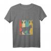 Damen Lustiges Luchs Katzen-Kostüm – Vintage Lynx Katzen-T-Shirt mit V-Ausschnitt, vielseitig als Pyjama oder Tierliebhaber-Geschenk