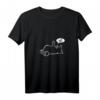 Damen lustiges Katze T-Shirt mit Stinkefinger - NÖ, Schwarz, V-Ausschnitt, perfektes Geschenk für Misanthropen & Einzelgänger