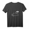 Damen lustiges Katze T-Shirt mit Stinkefinger - NÖ, Schwarz, V-Ausschnitt, perfektes Geschenk für Misanthropen & Einzelgänger