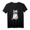 Katze mit Mundschutz Atemschutz Maske T-Shirt – Lustiges Geschenk für Katzenliebhaber und Tierfreunde zu Geburtstag, Weihnachten, Vatertag & Muttertag