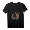 Damen Katzen Kunst Tiermotiv T-Shirt mit V-Ausschnitt – Stylisches Geschenk für Katzenliebhaberinnen zu Weihnachten & Geburtstag