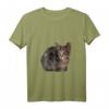 Damen Katzen Kunst Tiermotiv T-Shirt mit V-Ausschnitt – Stylisches Geschenk für Katzenliebhaberinnen zu Weihnachten & Geburtstag